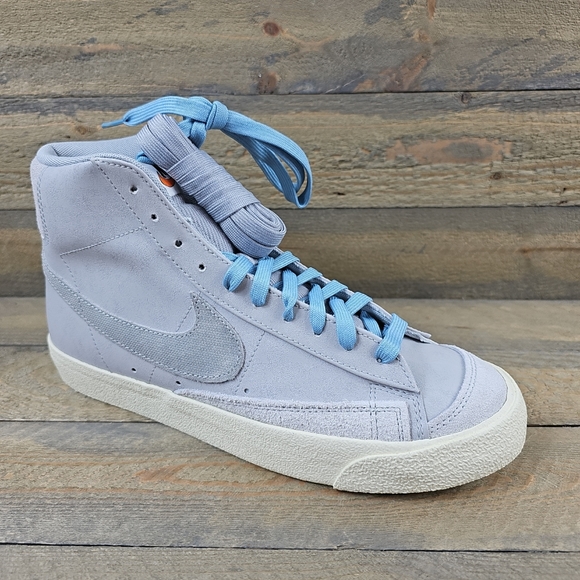 Nike Blazar Mid '77 PRM Men's Shoes Sneakers Grey Fog Two Laces - Picture 3 of 11